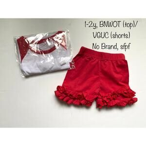 1-2y Red Ruffle Shorts Outfit